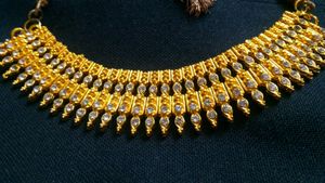 Party wear golden chokar necklace
