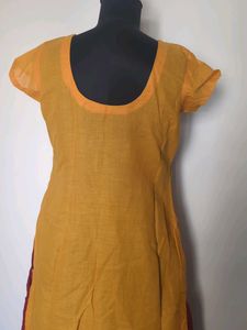 Elegant Cotton Kurta Set with Printed Dupatta