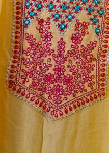 Embroidered Yellow Kurta