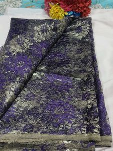 Elegant Purple Lace Saree with.blouse