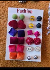 12 Charming Stud Earring Set