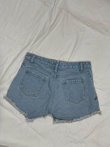 Embroidered Denim Shorts