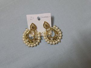 Kundan And Pearls Earings