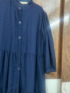 Navy Tiered 2 piece Midi Dress