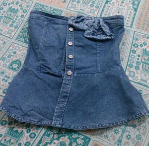 Denim off shoulder Stylish Top