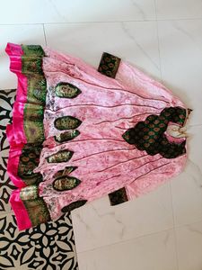 Elegant Pink Silk Saree