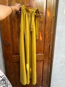 Mustard Yellow Halter Neck Maxi Dress