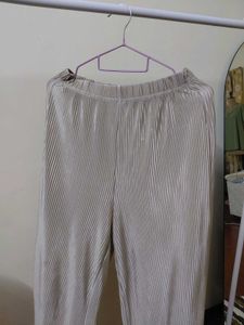 Pleated Wide Leg Pants - Beige