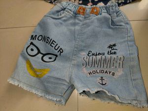 Cute Floral Top &amp; Denim Shorts Set