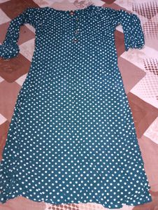 Teal Polka Dot Kurta