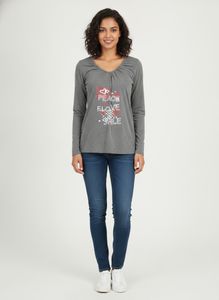 Linea Grey Long Sleeve Top