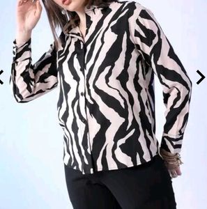 Animal Print Loose Fit Shirt