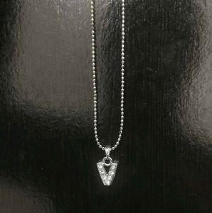 V Initial Silver Pendant