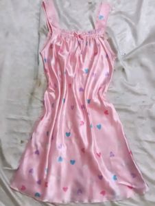 Cute Pink Heart Print Nightdress