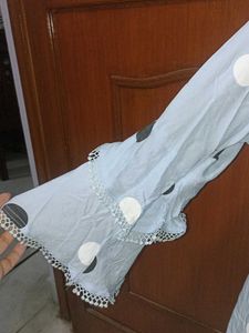 Polka Dot Embroidered Bell Sleeve Top