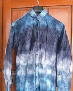 Demin Men's Blue Cotton Casual Shirt