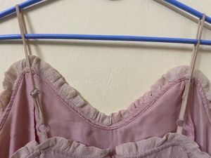 Chic Pink Spaghetti Strap Dress