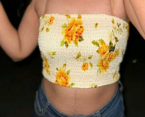 A Floral Tube Top