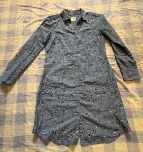 Max Blue Floral Button-Up Shirt Dress