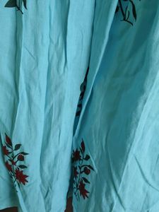 Light Blue Floral Print Kurta