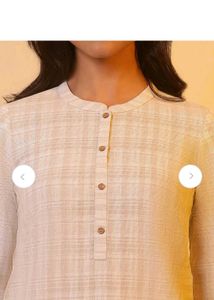 aurelia Classic Beige Checkered Kurta