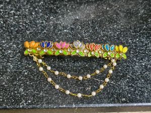 Floral Hair Clip with Pearls