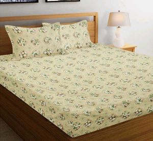 Glace Cotton Double Bedsheet With 2 Pillow Covers