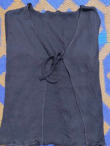 Brown Tie-Front Cardigan Top