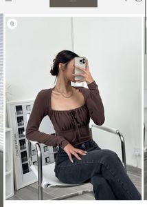 Brown Long Sleeve Top