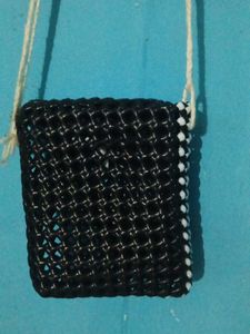 Stylish Black &amp; White Beaded Bag