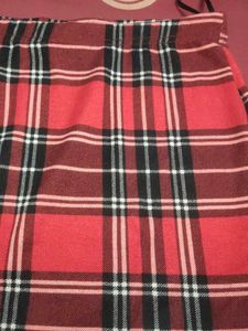 Red Plaid Mini Skirt