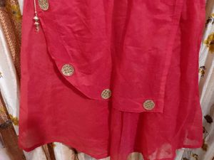 Vibrant Red Embellished Kurta