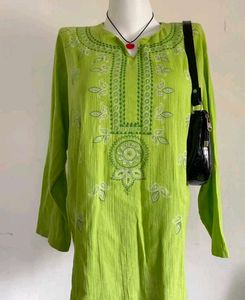 Vibrant Green Embroidered Kurta