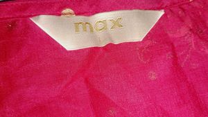 Red Ethnic Kurta with Golden Print