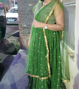 HEAVY SEQUENCE GHAGHRA CHOLI WITH BELT