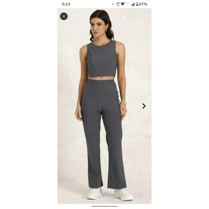 Gray Sleeveless Co-ord Set