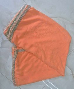 Beautiful Orange Embroidered Saree