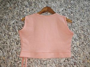 Peach Sleeveless Crop Top