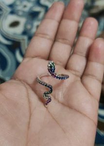 925 pure silver sparkling snake Ring # fixed price