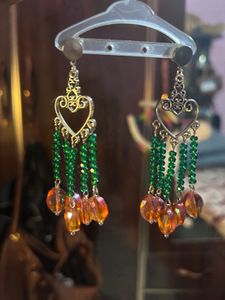 Dangling Heart Drop Earrings