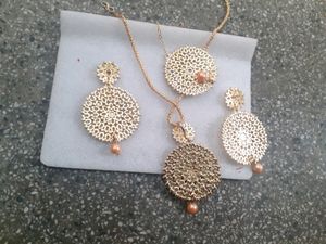 Elegant Pearl &amp; Stone Ethnic Jewelry Set