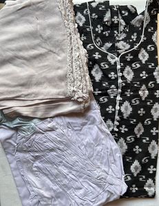 black-grey Kurta Set with Dupatta