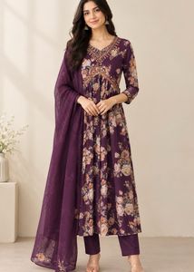 V-neck Elegant kurta set