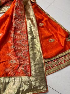 Very Beautiful Heavy Work Saree 🧡