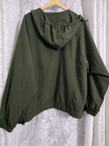 Korean Style Olive Green Hooded Jacket