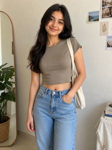 Olive Green Cropped T-Shirt