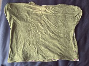 Olive Green Printed Crop Top