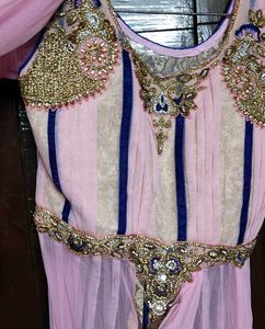 Elegant Pink &amp; Gold Embroidered Bridal Set