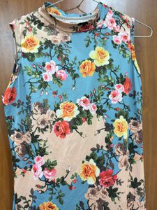 Vintage Floral Sleeveless Dress