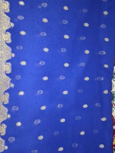 Blue &amp; Gold Dress Material